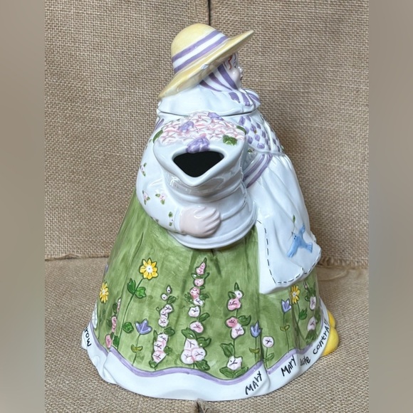 Dept 56 Storybook Collection Mary Quite Contrary Ceramic Teapot Cottage Core - Picture 4 of 12